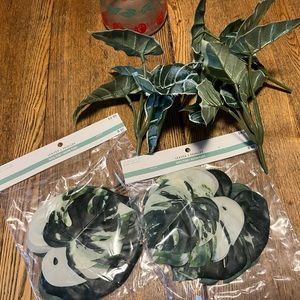 FAUX MONSTERA AND ALOCASIA LEAVES FOR DECOR